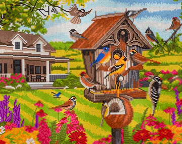 CAK-A158L: "Garden Birds" Framed Crystal Art Kit, 40 x 50cm