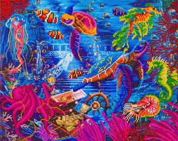 Craft Buddy Crystal Art Kit Sea Life 40 x 50cm Pre-Framed 5D Art Kit