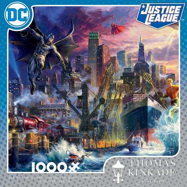 DC COMICS THOMAS KINKADE - SHOWDOWN AT GOTHAM PIER - 1000 PIECE PUZZLE