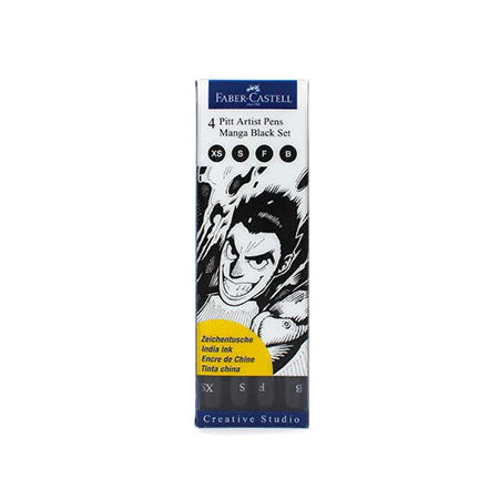 Faber Castell Pitt Artist Pens - Manga Drawing, Set of 4