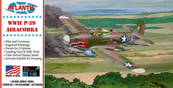 P-39 Bell Airacobra WWII Fighter 1/46 Plastic Model Kit