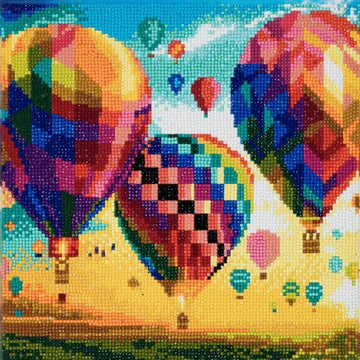 CAK-A46: "Hot Air Balloons" Framed Crystal Art Kit, 30x30cm