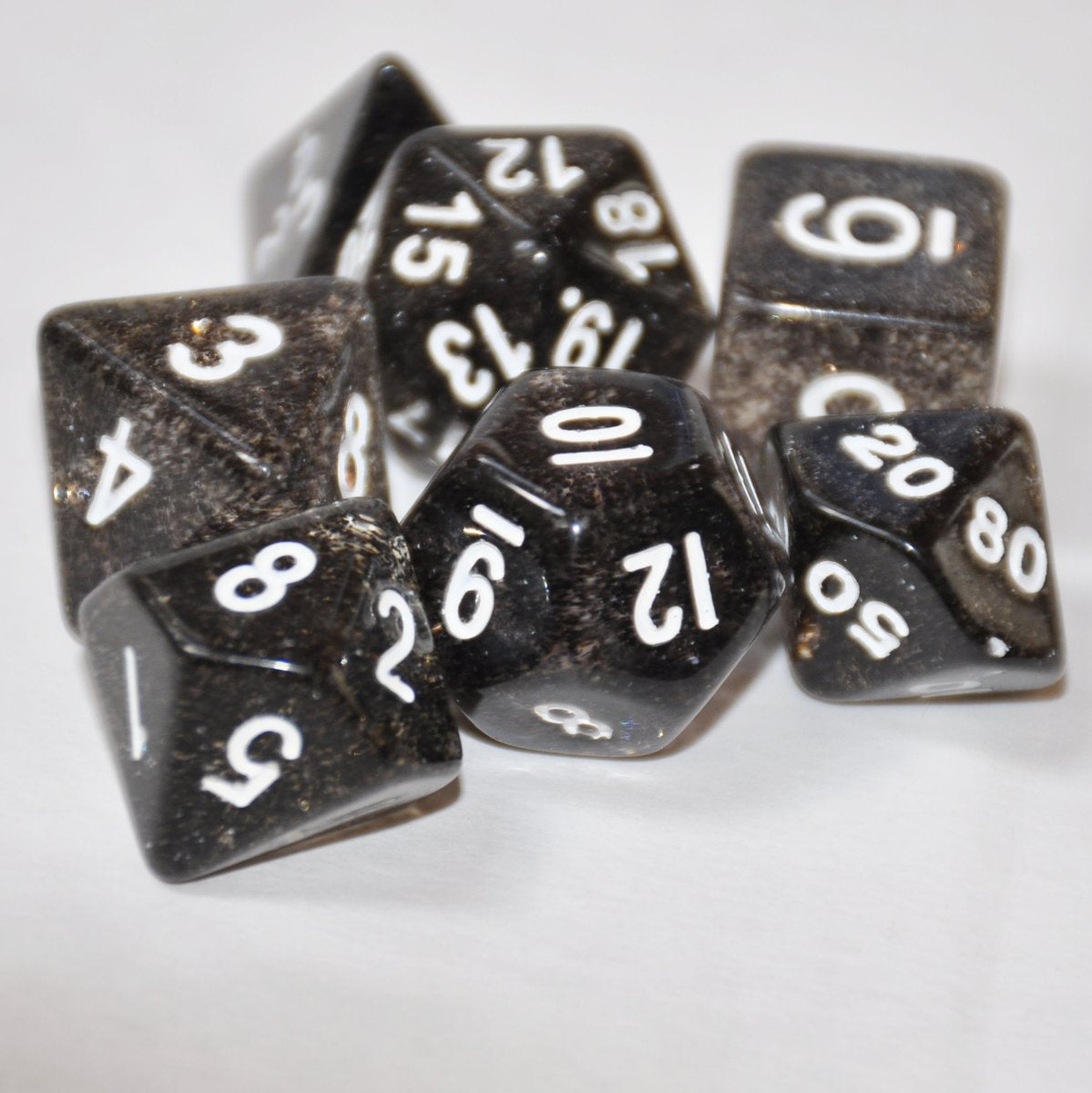 Koplow Games Black Glitter Polyhedral Die Set