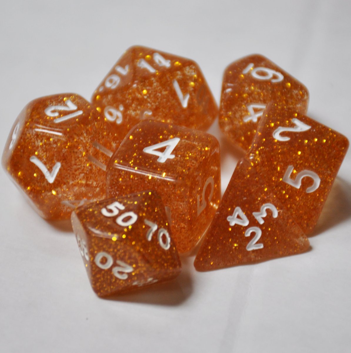 Koplow Games Yellow Glitter Polyhedral Die Set