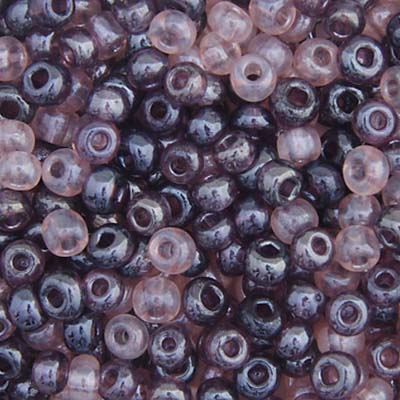 CZECH SEEDBEAD APPROX 22g VIAL 6/0 LUSTER LILAC MIX