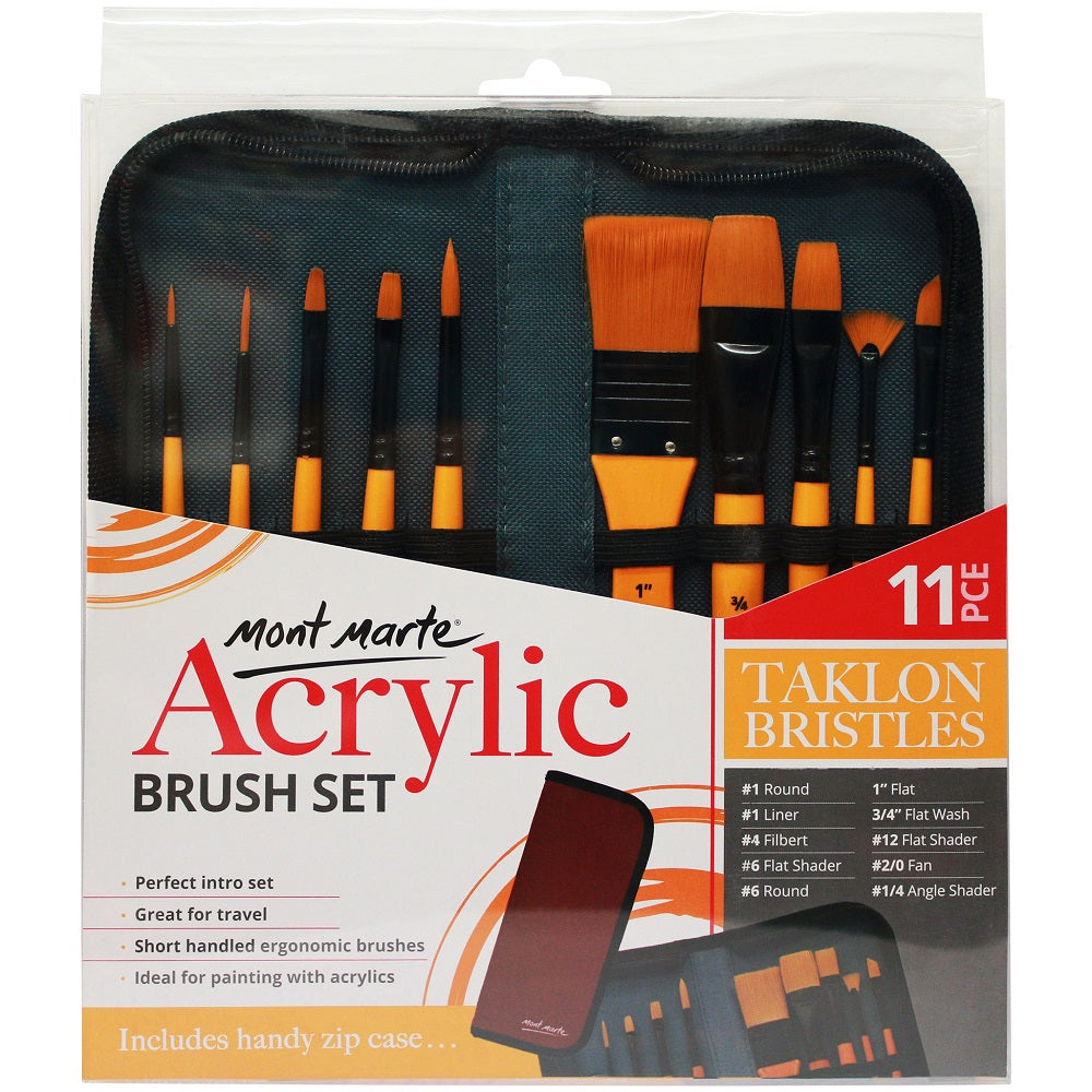 MONT MARTE Taklon Brush Set in Wallet - 11pcs