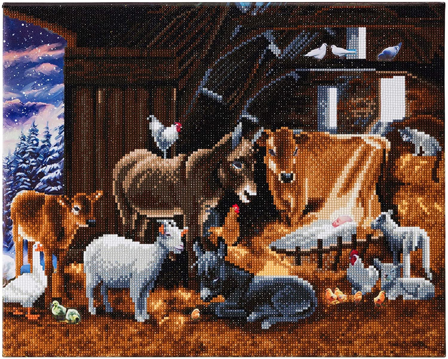 Craft Buddy Crystal Art Kit Nativity Farm 40 x 50cm Pre-Framed 5D Art Kit