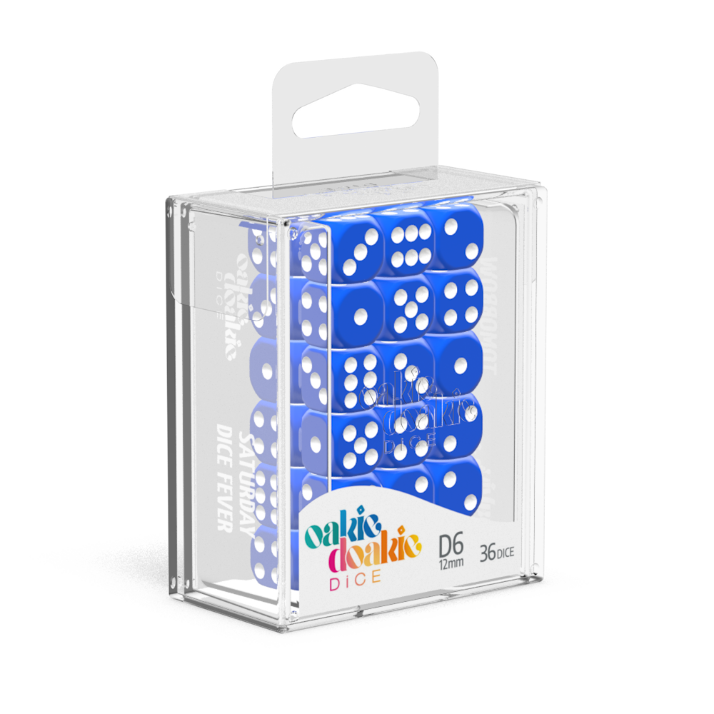 Oakie Doakie Dice D6 12 MM SOLID - Blue (36)