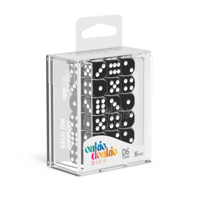 Oakie Doakie Dice D6 12 MM SOLID - BLACK (36)