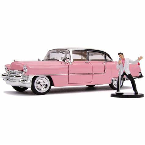 HOLLYWOOD RIDES ELVIS PRESLEY 1955 PINK CADILLAC FIG 1/18 DIE-CAST Vehicle