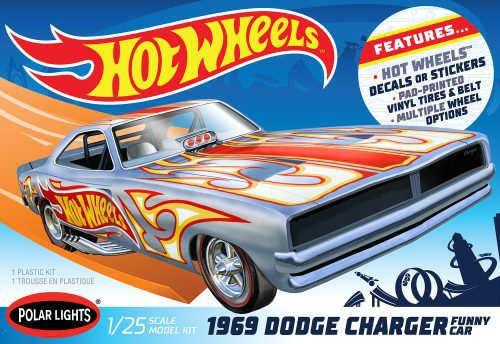 POLAR LIGHTS 1969 DODGE CHARGER FUNNY CAR HOT WHEELS 1:25 SCALE MODEL KIT