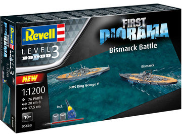1/1200 German Bismarck & HMS King George V Battleships Diorama