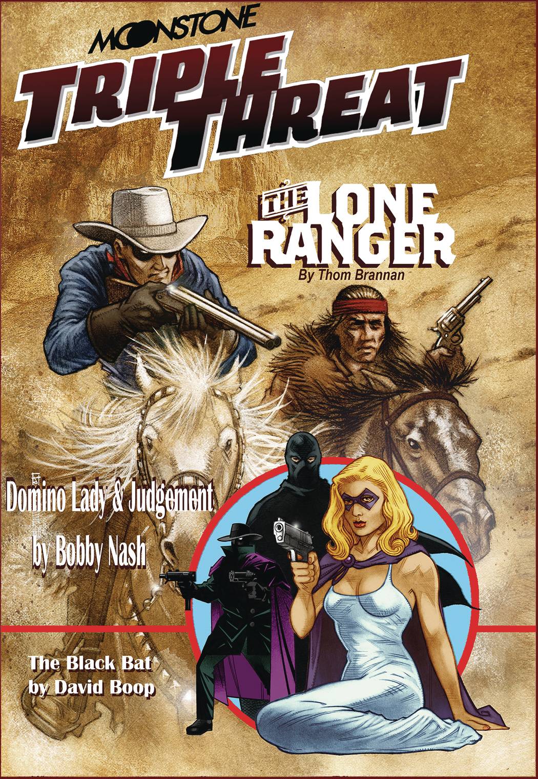 MOONSTONE TRIPLE LONE RANGER & DOMINO LADY PROSE SC