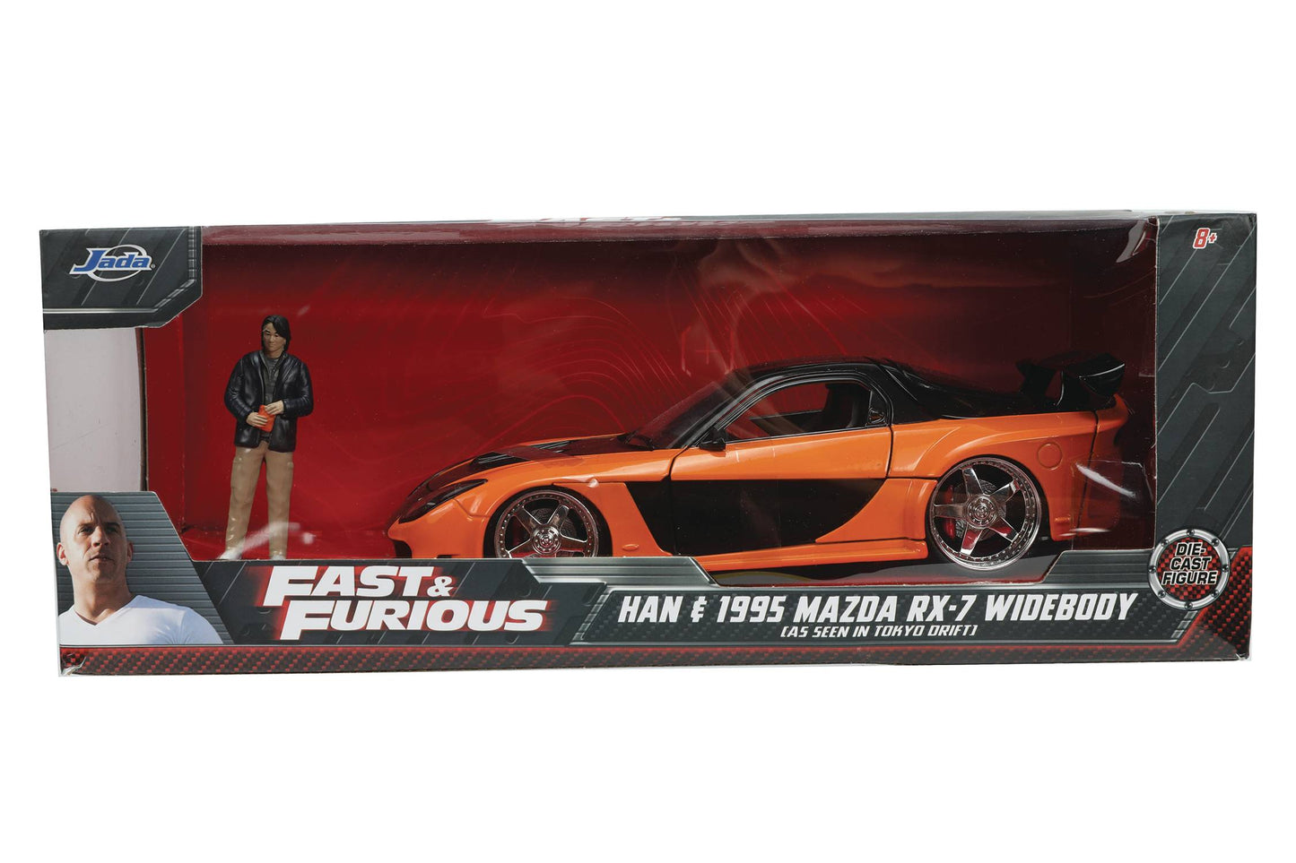 HOLLYWOOD RIDES FF MAZDA RX7 W/HAN FIG 1/24 DIE-CAST Vehicle