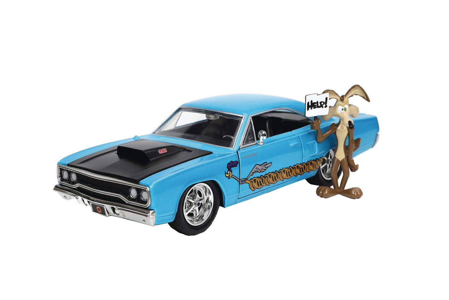 HOLLYWOOD RIDES 70 PLYMOUTH ROAD RUNNER/WILE E COYOTE 1/24 DIE-CAST VEH