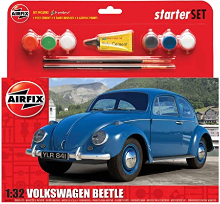 Airfix Car Models 1/32 VOLKSWAGEN BEETLE Car Medium Starter Set w/Paint & Glue
