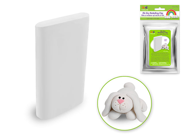 Krafty Kids: 30g Air-Dry Modelling Clay Lightweight F) White