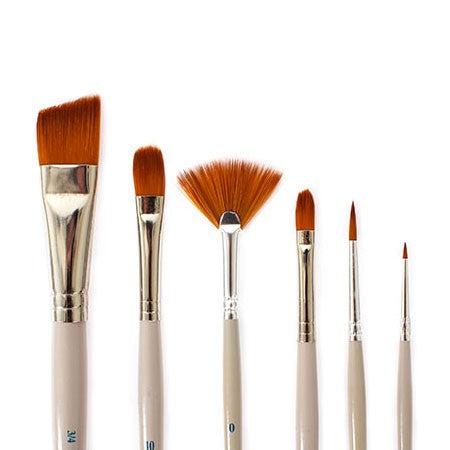 Nobel Assorted golden synthetic brushes, set of 6
