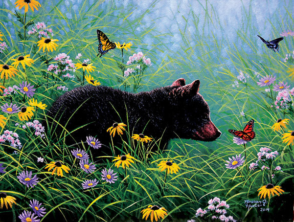 Sunsout 500pc Puzzle - Black Bear and Butterflies