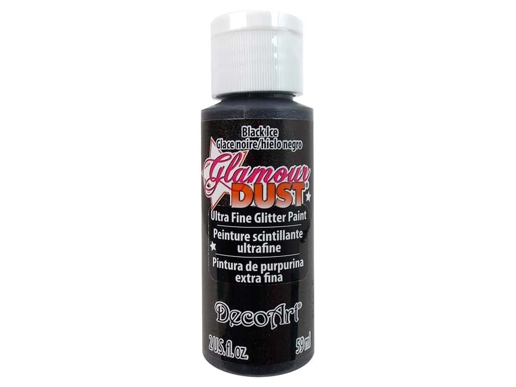 DecoArt Glamour Dust Ultra Fine Glitter Paint 2 oz. Black Ice