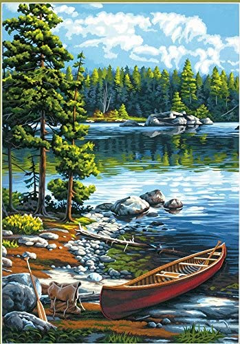 Canoe by the Lake Frame & Paint-by-Number Kit