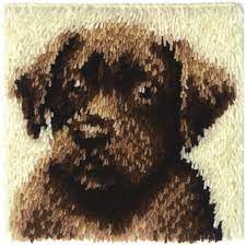 Chocolate Dog 12" x 12" Latch Hook Kit by WonderArt