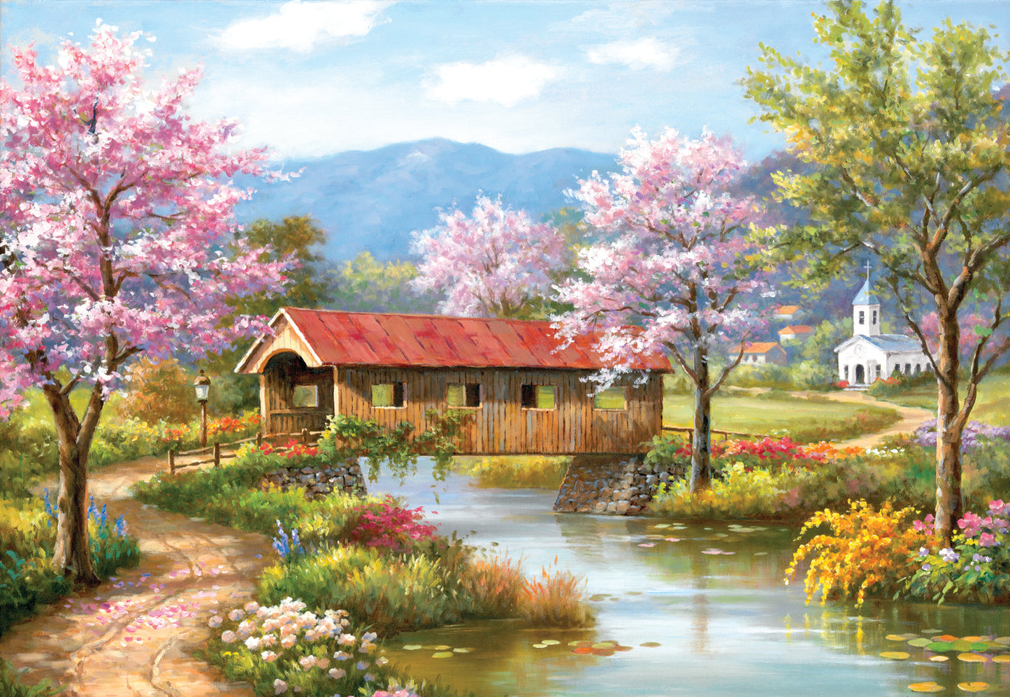 Covered Bridge in Spring - 300 piece