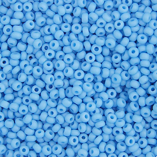 Glass Seedbeads Tubes Opaque Light Blue 10/0 Matt
