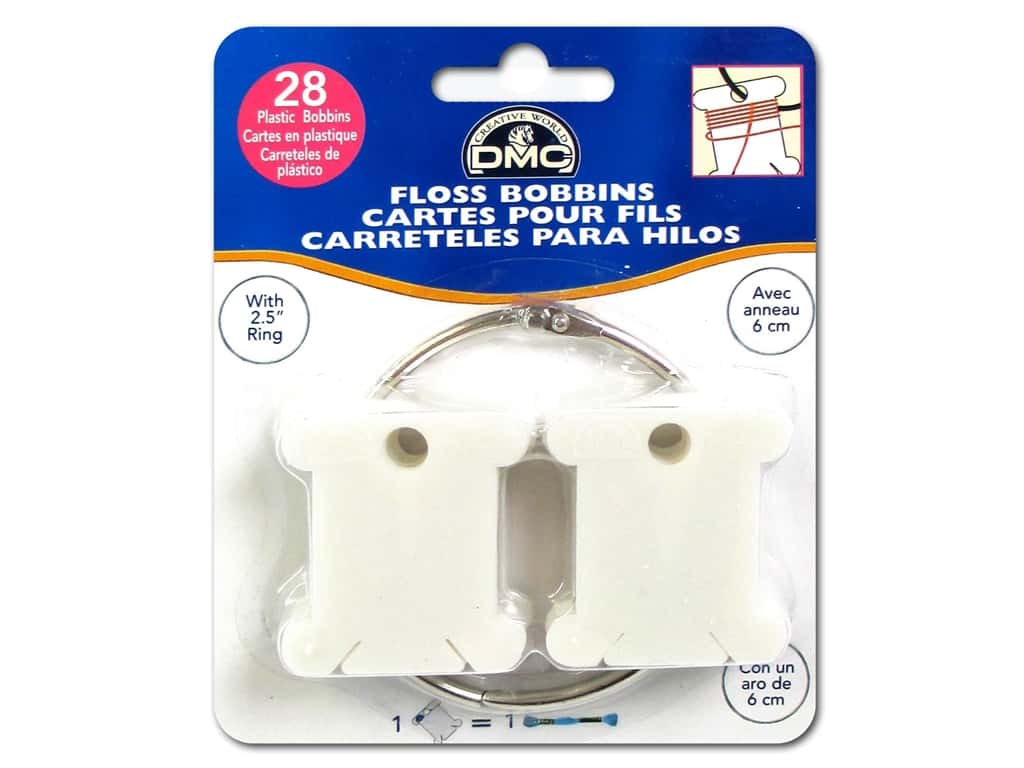 DMC - FLOSS BOBBINS - PLASTIC WITH METAL RING - 28 PC.