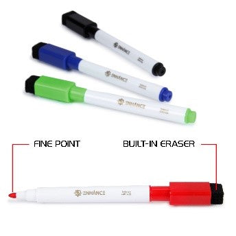 AP ENHANCE FINE POINT DRY ERASE MARKERS ASST 4PK