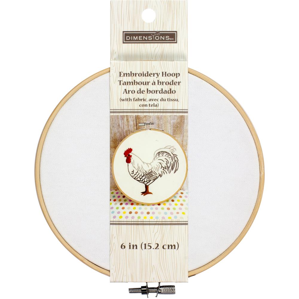 Dimensions Embroidery Hoop W/Fabric 6" - White Fabric