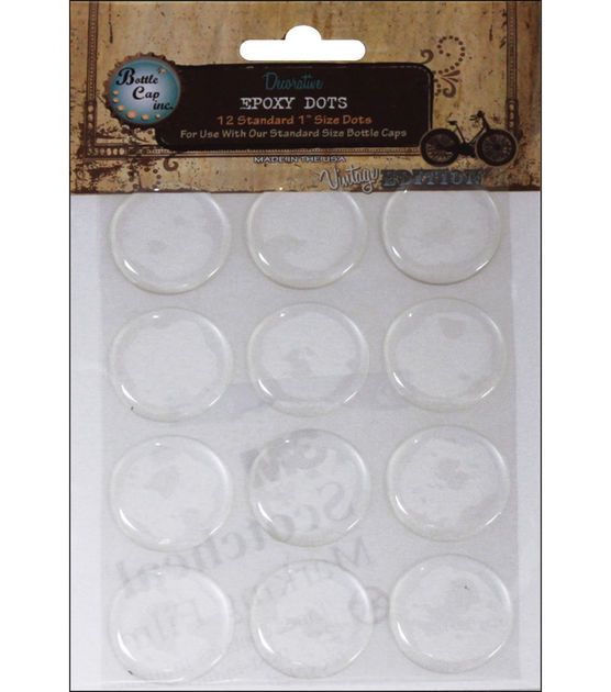 Bottle Cap Inc Vintage Epoxy Dots 1" 12/Pkg-Round