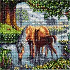Craft Buddy Crystal Art Kit Fell Ponies 30 x 30 cm Pre-Framed 5D Art Kit