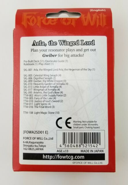 Force of Will Alice Cluster Light Arla The Winged Lord Starter Deck L2
