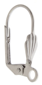 Lever Back Earwire w/Shell Shape & Ring Nickel Color LF/NF