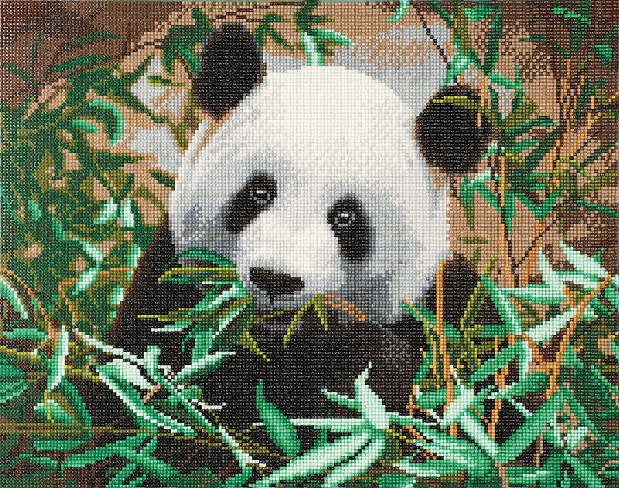 Craft Buddy Crystal Art Kit Panda Friendly 40 x 50cm Pre-Framed 5D Art Kit