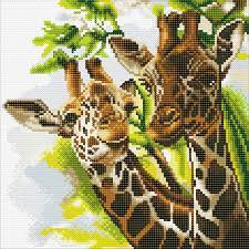 Craft Buddy Crystal Art Kit Friendly Giraffes 30 x 30 cm Pre-Framed 5D Art Kit