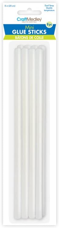 CraftMedley Mini Glue Sticks, 8in, 7mm Thick, Dual Temp, 8"