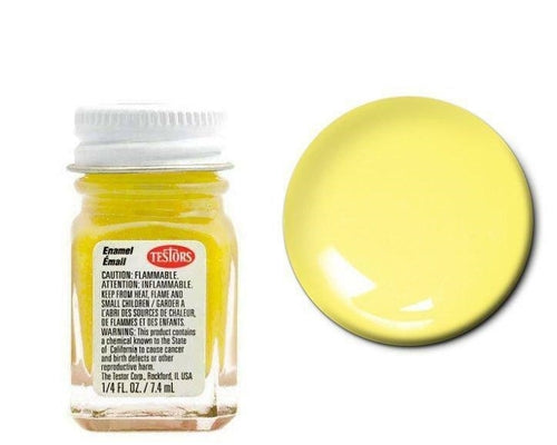 Testors 1112 Gloss Light Yellow Enamel Paint 1/4oz