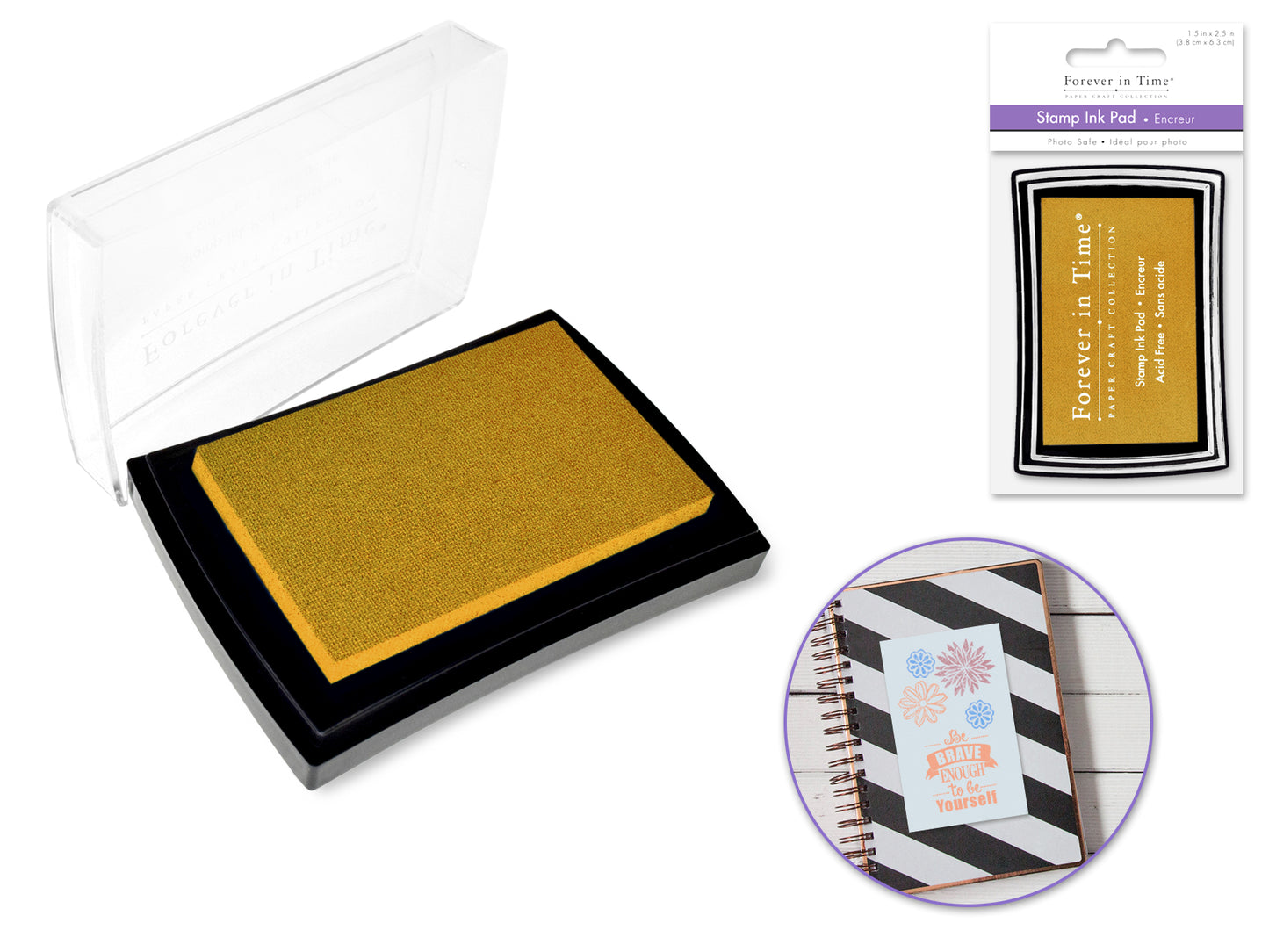 Stamp Ink Pad: 1.5"x2.5" Pigment Solid Color AcidFree