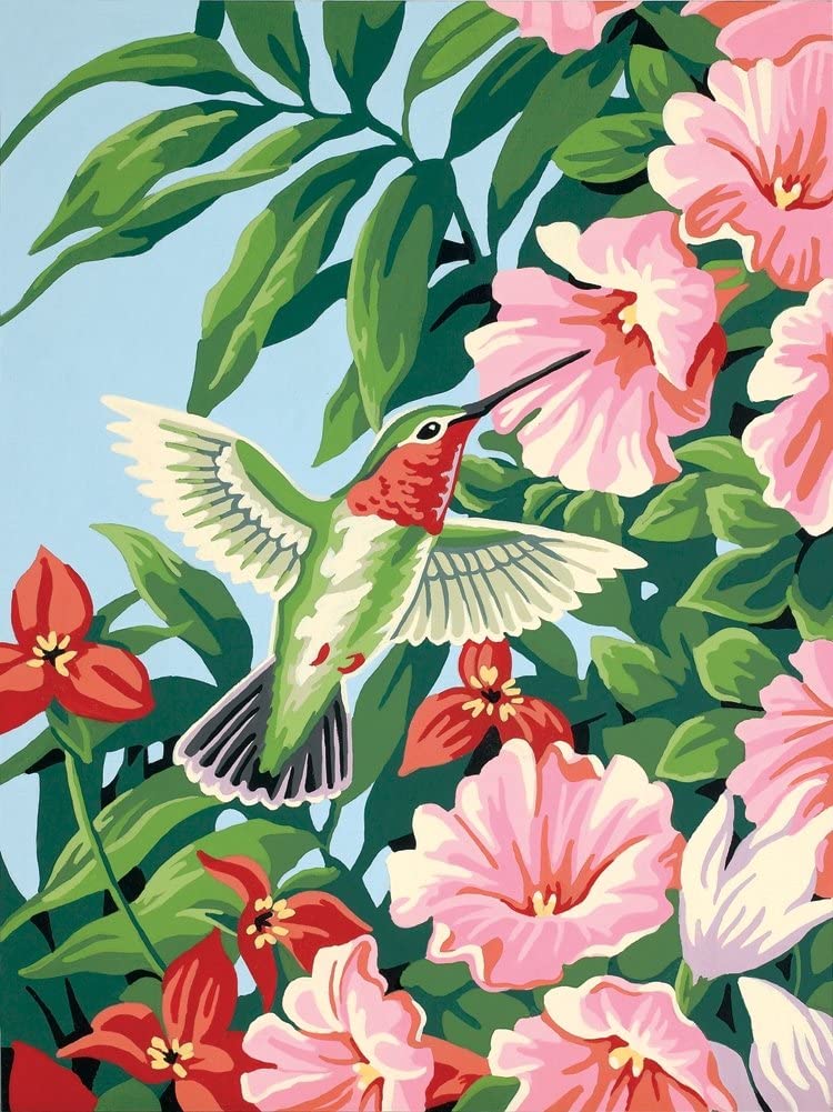 Paintworks Paint By Number Kit 9 x 12 in. Hummingbird & Fuchsias