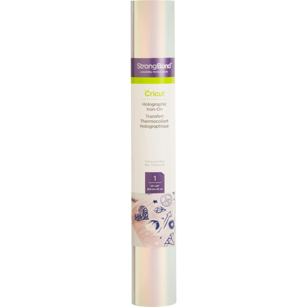 Cricut Holographic Iron-On Vinyl 12"X24" Roll Translucent Blue