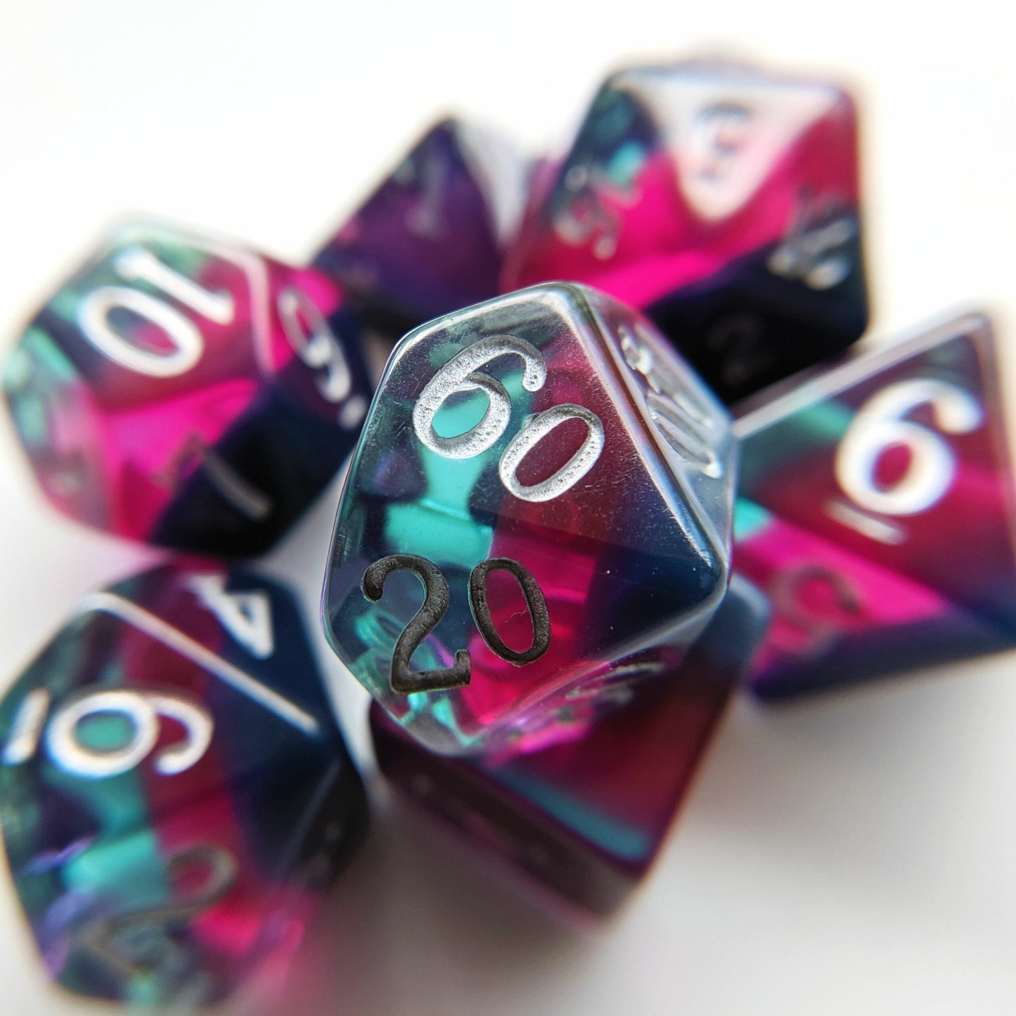 Exquisite June Alexandrite Layered Birthday Dice 7 Piece Set