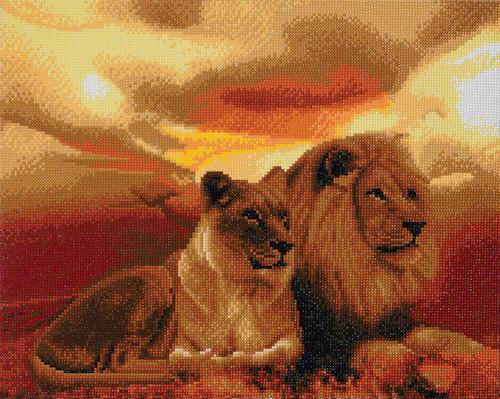 Craft Buddy 'Lions of Savannah' Framed Crystal Art Kit, 40 x 50cm