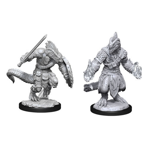 D&D Minis Unpainted Lizardfolk Barbarian & Cleric W15 90308