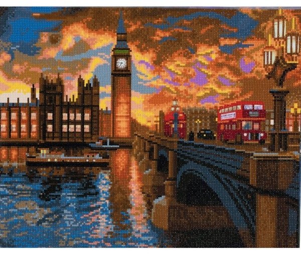 CAK-XLED10 "London Sunset" Framed LED Crystal Art Kit - 40 x 50