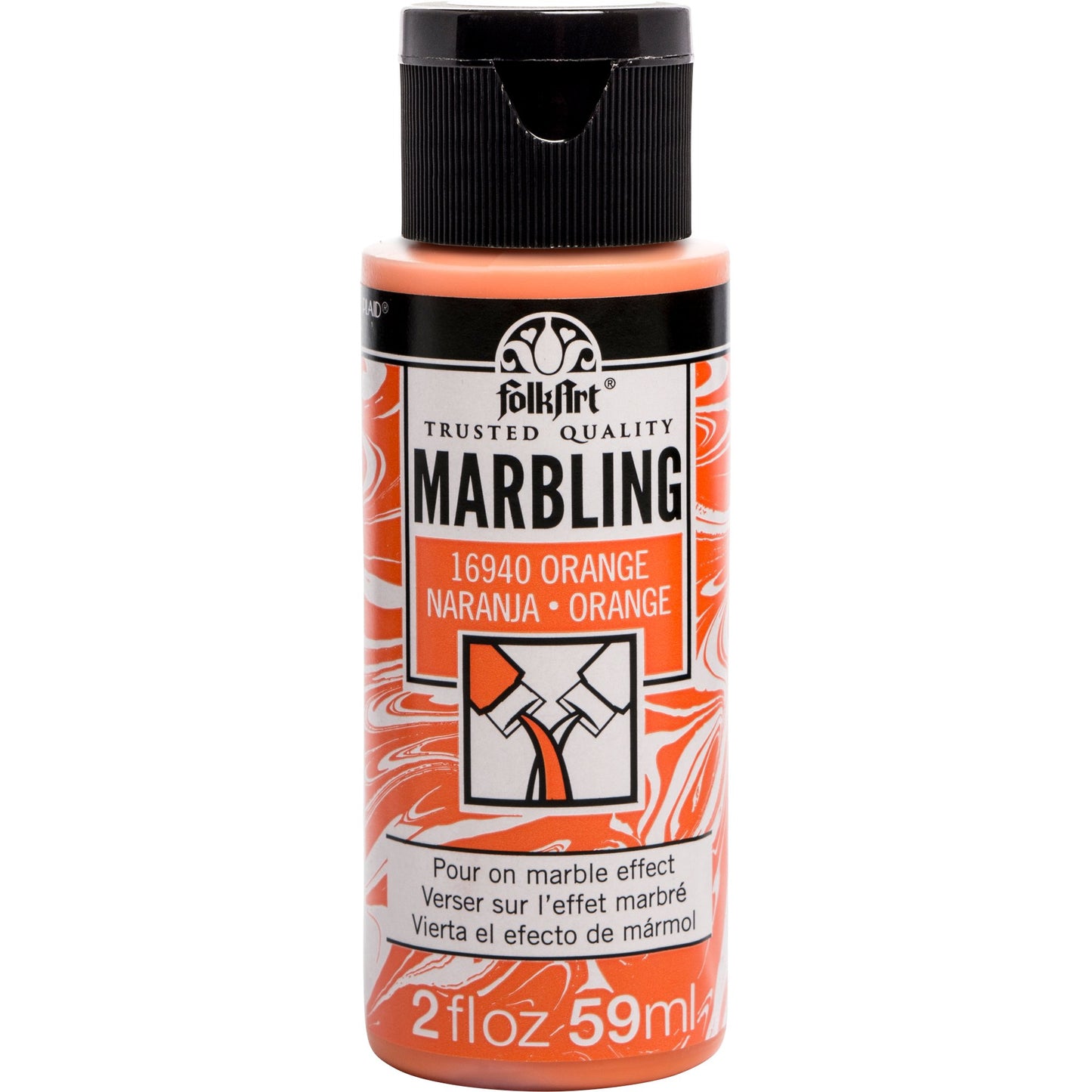 FolkArt Marbling Paint - Orange 2oz
