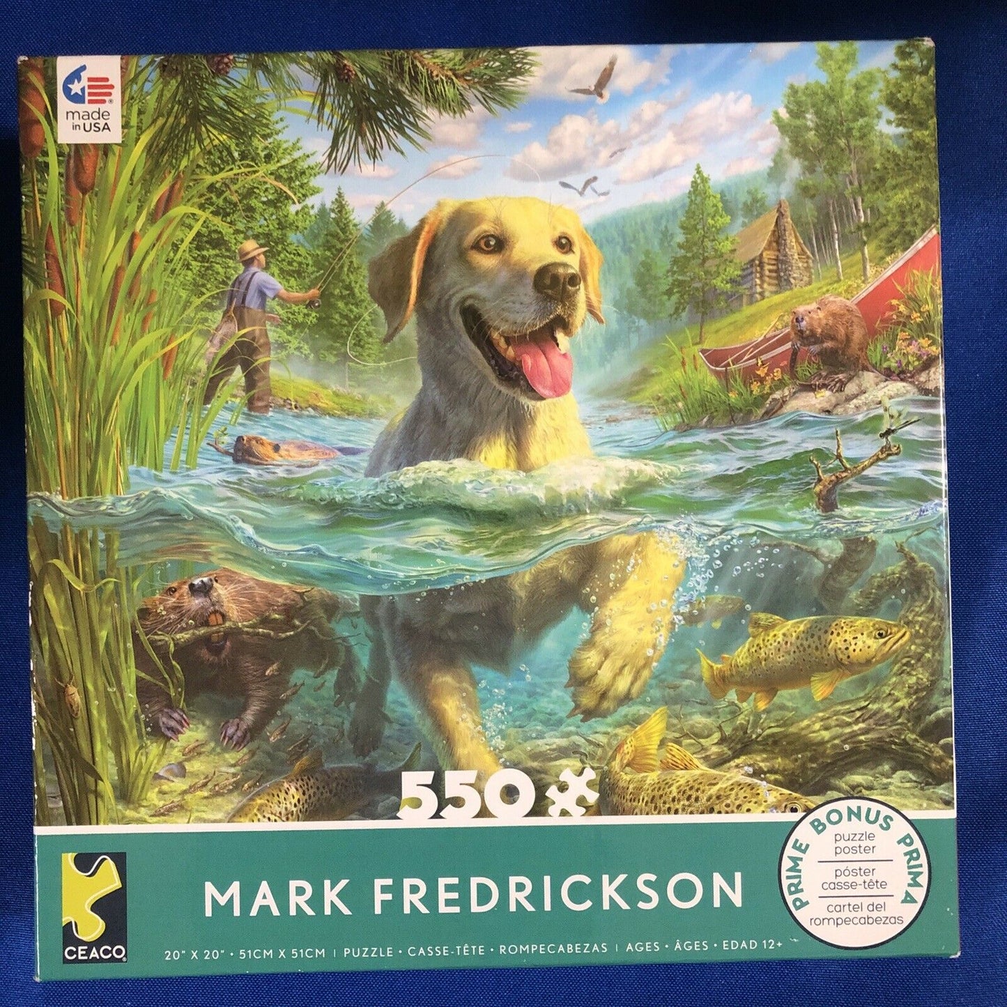 MARK FREDRICKSON - Gone Fishing LAB - 550 PIECE PUZZLE