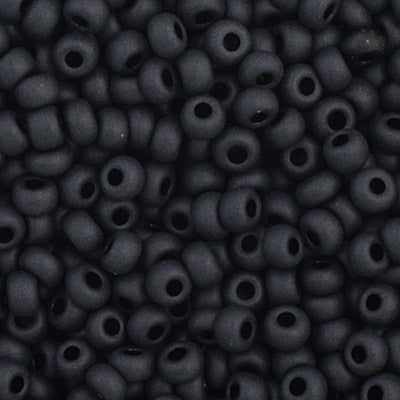 Czech Seed Bead 11/0 Opaque Black Matt apx23g