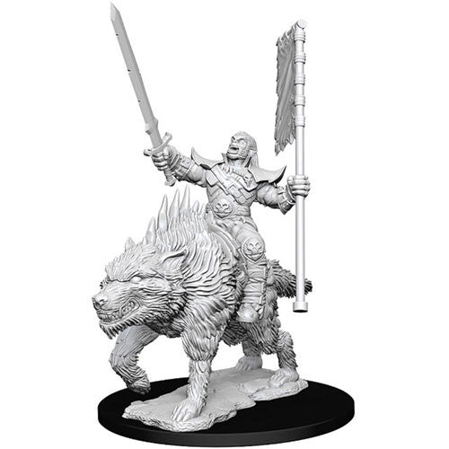 Pathfinder Battles Deep Cuts Unpainted Minis: W7 Orc on Dire Wolf 73547